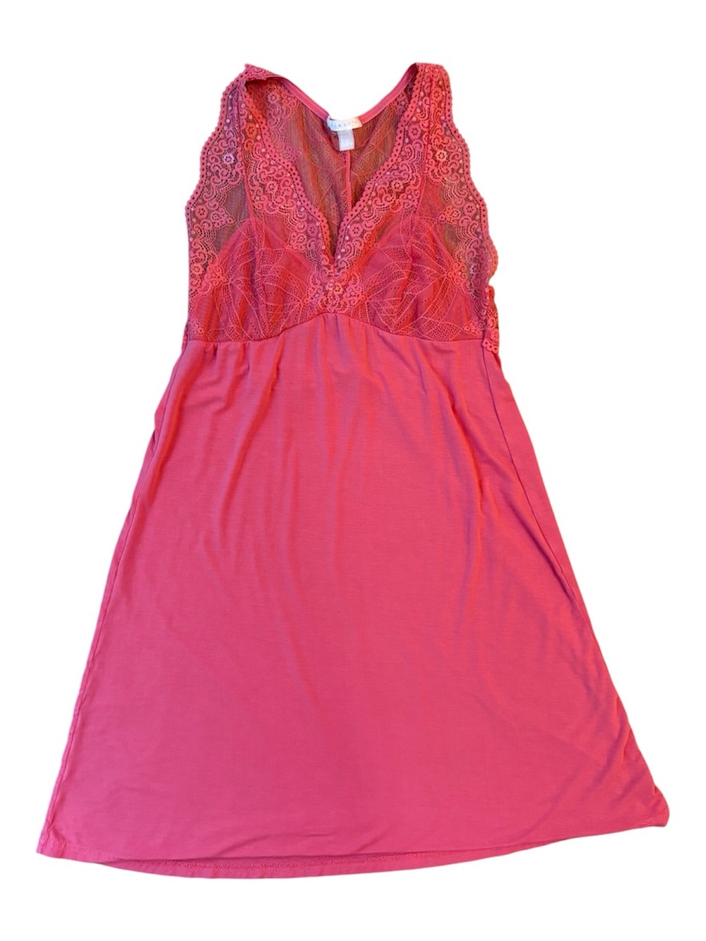 Fleur't Belle Époque T-Back Chemise Ultra Soft Lace Scalloped Intimate Pink Sz S